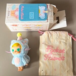 Authentic Pocket Friends Baby Molly Keychain Bag Charm Feeling Blue
